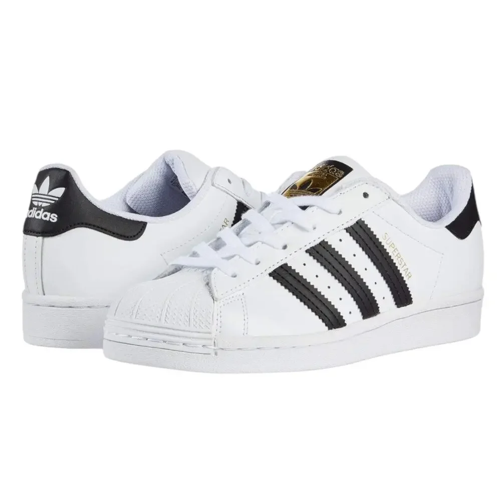 Adidas Superstar Kids Sneakers White Black Stripes Originals Unisex Classic- 4.5